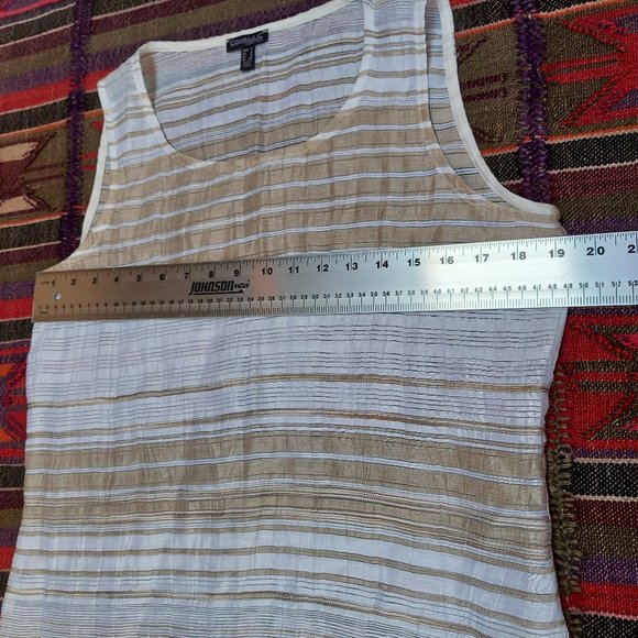 Conrad C Collection Striped Scoop Neck Tank Top - Picture 5 of 5